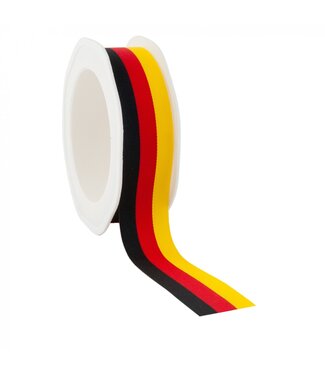 4A Gemengde kleuren Duitse vlag lint | 25 millimeter breed | Lengte 20 meter | Per stuk