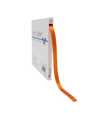 4A Orange satin ribbon | 10 millimetres wide | Length 100 metres | Per piece