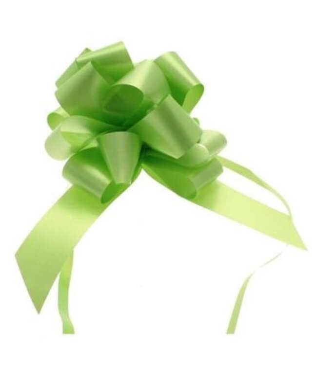 Groen Pull Bows trekstring lint | 30 millimeter breed | 30 stuks per verpakking | Per stuk te bestellen