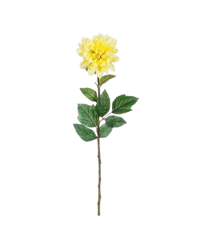 Yellow Dahlia artificial flowers | Length 75 centimetres | Available to order per 12 pieces