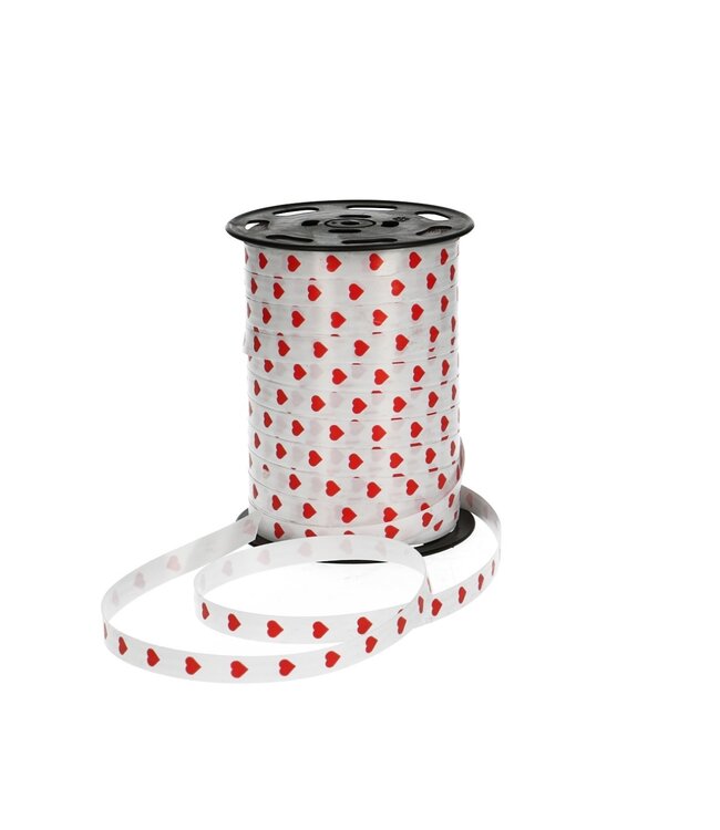 Red Valentine curling ribbon | 10 millimetres wide | Length 250 metres heart | Available per piece