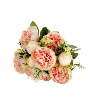 4A Bouquet de fleurs artificielles Paeonia couleur crème | Longueur 41 centimètres | Par pièce