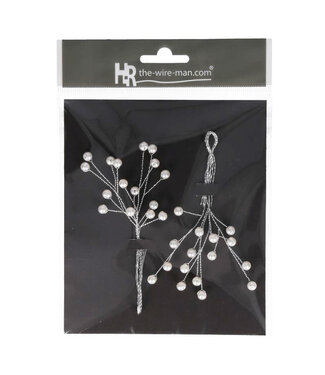 4A Silver-coloured wedding branch with pearls | Diameter 6 millimetres | 2 pieces per package | Per piece