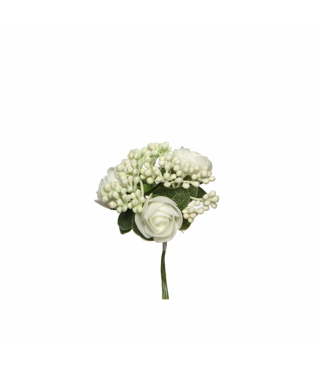 Naturelle weiße Flower Pick Hochzeitsansteckblume | 12 Stück pro Packung | Einzelstück bestellbar