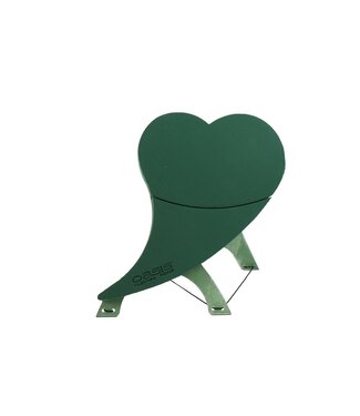4A Cœur en mousse florale verte Oasis Bioline sur support | Dimensions 50 x 48 x 5 centimètres | Par pièce