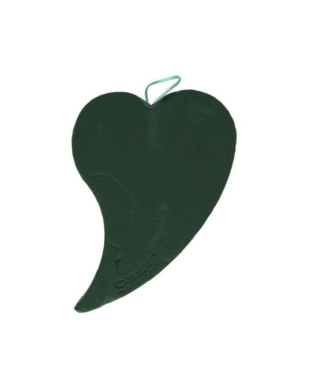Groen Oasis Bioline steekschuim hartdruppel | Afmetingen 25 x 12.5 x 3.5 centimeter | Per stuk te bestellen