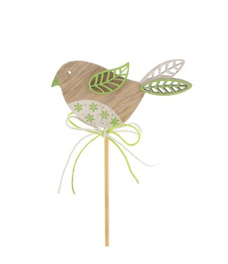 4A Grüner Vogel-Stecker Kiki | Länge 50 Zentimeter | Durchmesser 8 Zentimeter | Pro 25 Stück