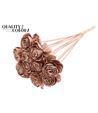 QC Shola Beauty Rose 6cm on stem Copper | Per 50 stuks