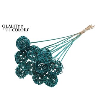 QC Bruce Ball 5cm on stem Turquoise | Per 50 stuks