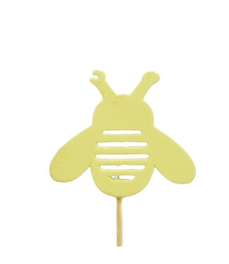 4A Bienenstecker gelbe Holz-Biene | Länge 20 Zentimeter | Durchmesser 6,5 Zentimeter | Pro 12 Stück