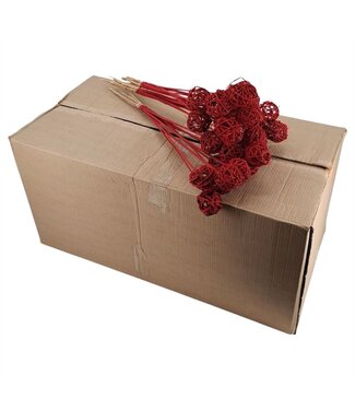 AD Brunch Ball 5cm On Stem Red Red Glitter Bulk ( x 250 )