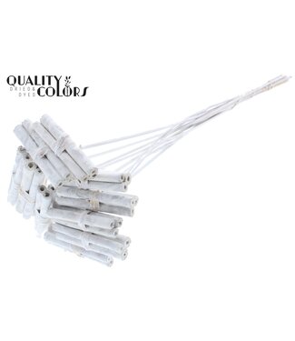 QC Jute Stick Posy on stem Covered White ( x 50 )