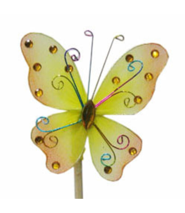 Yellow Butterfly Stake Orient | Length 50 centimetres | Diameter 7 centimetres | Available to order in sets of 25