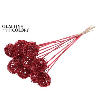 QC Bruce Ball 5cm on stem Red | Per 50 stuks