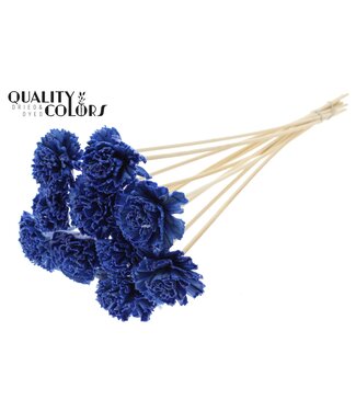 QC Shola Karnish Flower 6cm on stem Wax Blue ( x 50 )