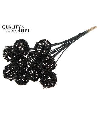 QC Bruce Ball 5cm on stem Black | Per 50 stuks