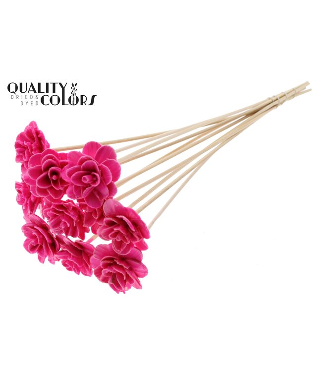 Beetal Rose 6cm on stem Wax Cerise ( x 50 )