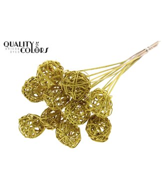 QC Bruce Ball 5cm on stem Yellow ( x 50 )
