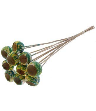 QC Bell Cup on stem Multicolour Green/Yellow | Per 50 stuks