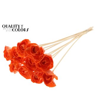 QC Shola Dear Holly 6cm on stem Wax Orange ( x 50 )