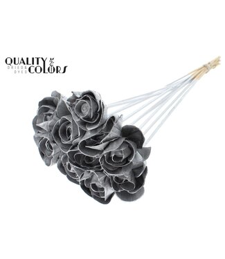 QC Shola Dear Holly 6cm on stem Silver ( x 50 )