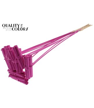 QC Jute Stick Posy on stem Covered Cerise | Per 50 stuks
