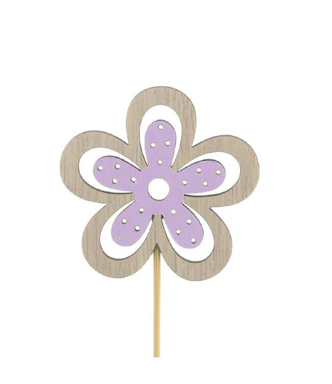 Piquet fleur lilas Yuki | Diamètre 6 centimètres | Commandable par 25 pièces