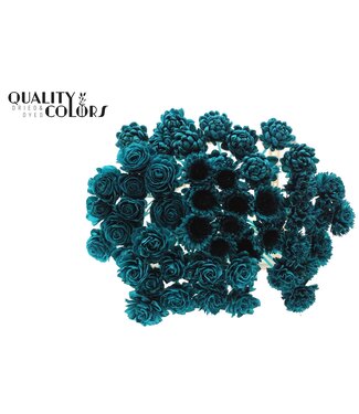 QC Shola Flower Mix on stem Turquoise | Per 50 stuks
