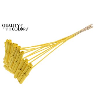QC Jute Stick Posy on stem Covered Yellow | Per 50 stuks