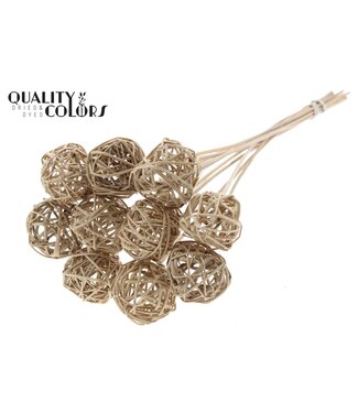 QC Bruce Ball 5cm on stem Natural | Per 250 stuks