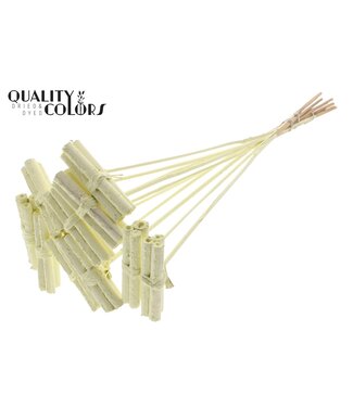 QC Jute Stick Posy on stem Covered Creme | Per 50 stuks