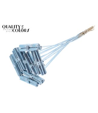 QC Jute Stick Posy on stem Metallic Blue | Per 50 stuks