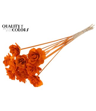 QC Beetal Rose 6cm on stem Orange ( x 50 )
