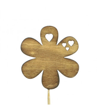 4A Bijsteker 20cm Bloem hout 7cm ( x 12 )