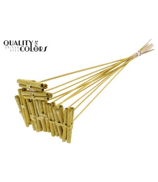 QC Jute Stick Posy on stem Metallic Yellow ( x 50 )