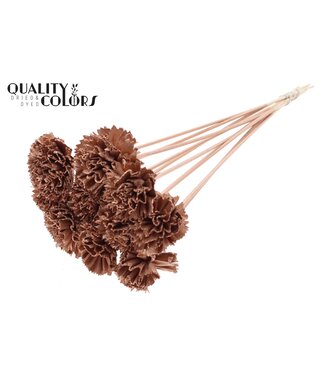 QC Shola Karnish Flower 6cm on stem Copper | Per 50 stuks