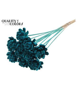 QC Shola New Beauty Rose 6cm on stem Turquoise ( x 50 )
