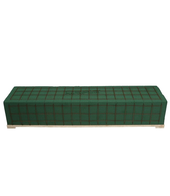 Raquette Bioline en mousse florale verte Oasis | Dimensions 51 x 12 x 8 centimètres | Commandable par 4 pièces