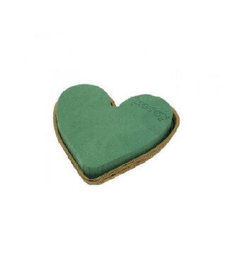 4A Green floral foam Base Heart Biodur | Diameter 15 centimetres | Per 2 pieces