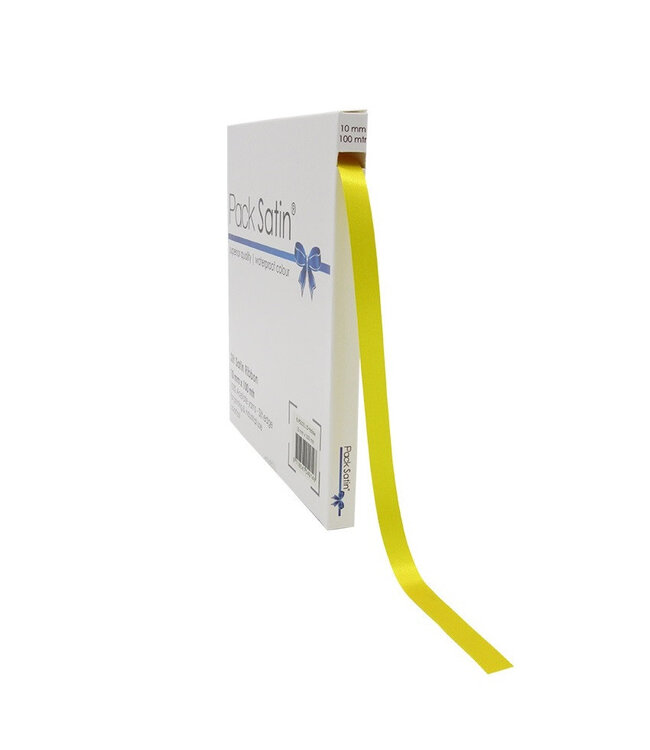 Yellow satin ribbon | Width 10 millimetres | Length 100 metres | Available per piece