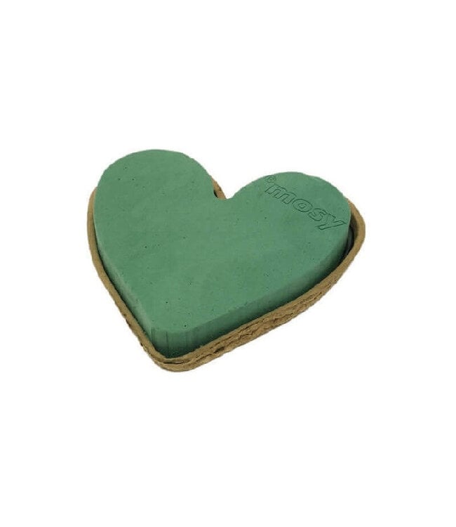 Green Floral Foam Base Heart Biodur | Diameter 20 centimetres | Available to order in sets of 4