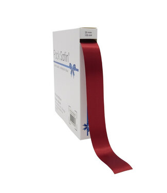 4A Ruban satin bordeaux | Largeur 25 millimètres | Longueur 100 mètres | À l'unité