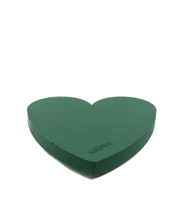 Cœur en mousse florale verte Bioline | Dimensions 60 x 60 x 5,5 centimètres | À commander par 2 pièces