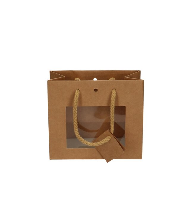 Brown gift bags chic | Size 8 x 16 x 14 centimetres | Available to order in sets of 12