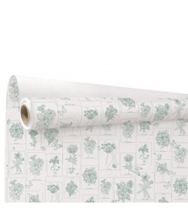 Papier à motif floral vert sur rouleau Curiosity | Largeur 80 centimètres | Longueur 40 mètres | Commandable à l'unité
