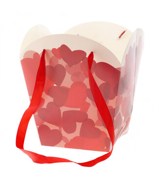 4A Sac rouge Hearts | Dimensions 17 x 12 x 20 centimètres | Par 10 pièces