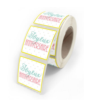 4A Labels Sticker 40*35mm x500 Joyeux Anniversaire | Per stuk