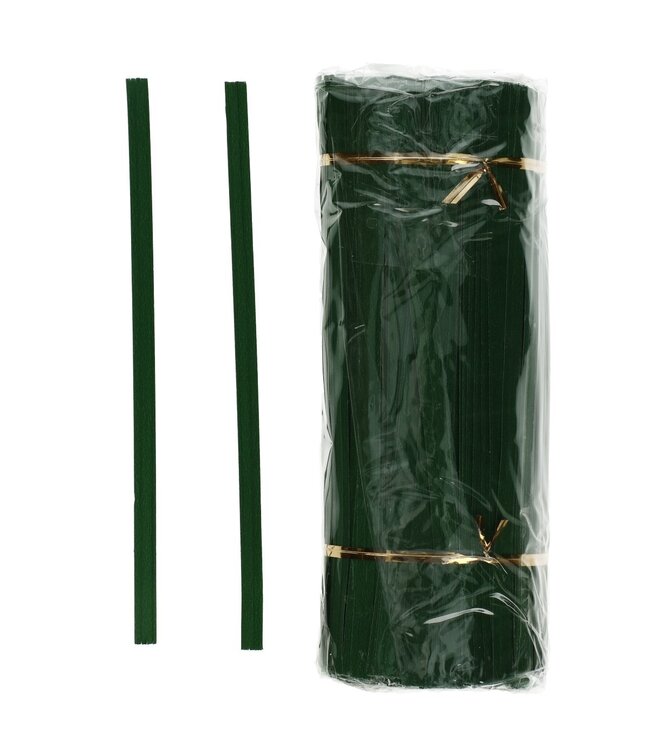 Fil de papier vert avec bande adhésive | Longueur 20 centimètres | Commande par 1000 pièces