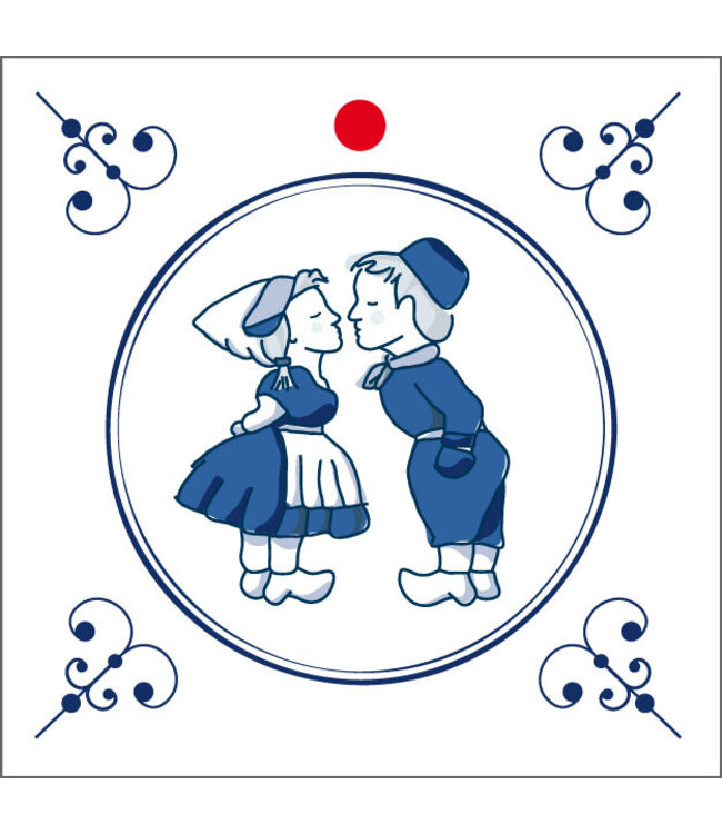 Wit blauw kaartje label met Nederlandse tekst “Liefde” | Afmeting 7 x 7 centimeter | Per 20 stuks te bestellen
