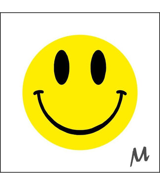 4A Étiquette autocollante jaune Smiley | Diamètre 46 millimètres | Par 500 pièces